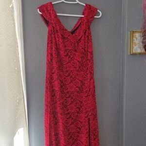 Elegant Red Lace Dress